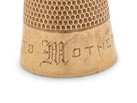 A Group of Four American Yellow-Gold Thimbles
