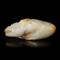 A Chinese White and Russet 'Landscape' Jade Boulder 民國-近代 白玉行旅圖山子