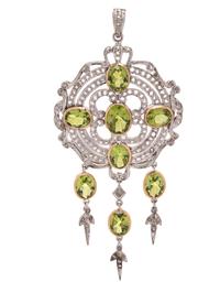 PERIDOT AND DIAMOND PENDANT