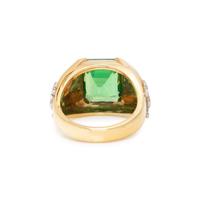 JULIUS COHEN, BICOLOR GOLD AND TSAVORITE GARNET RING