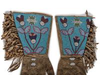Plateau Beaded Hide Gauntlets, with Butterflies