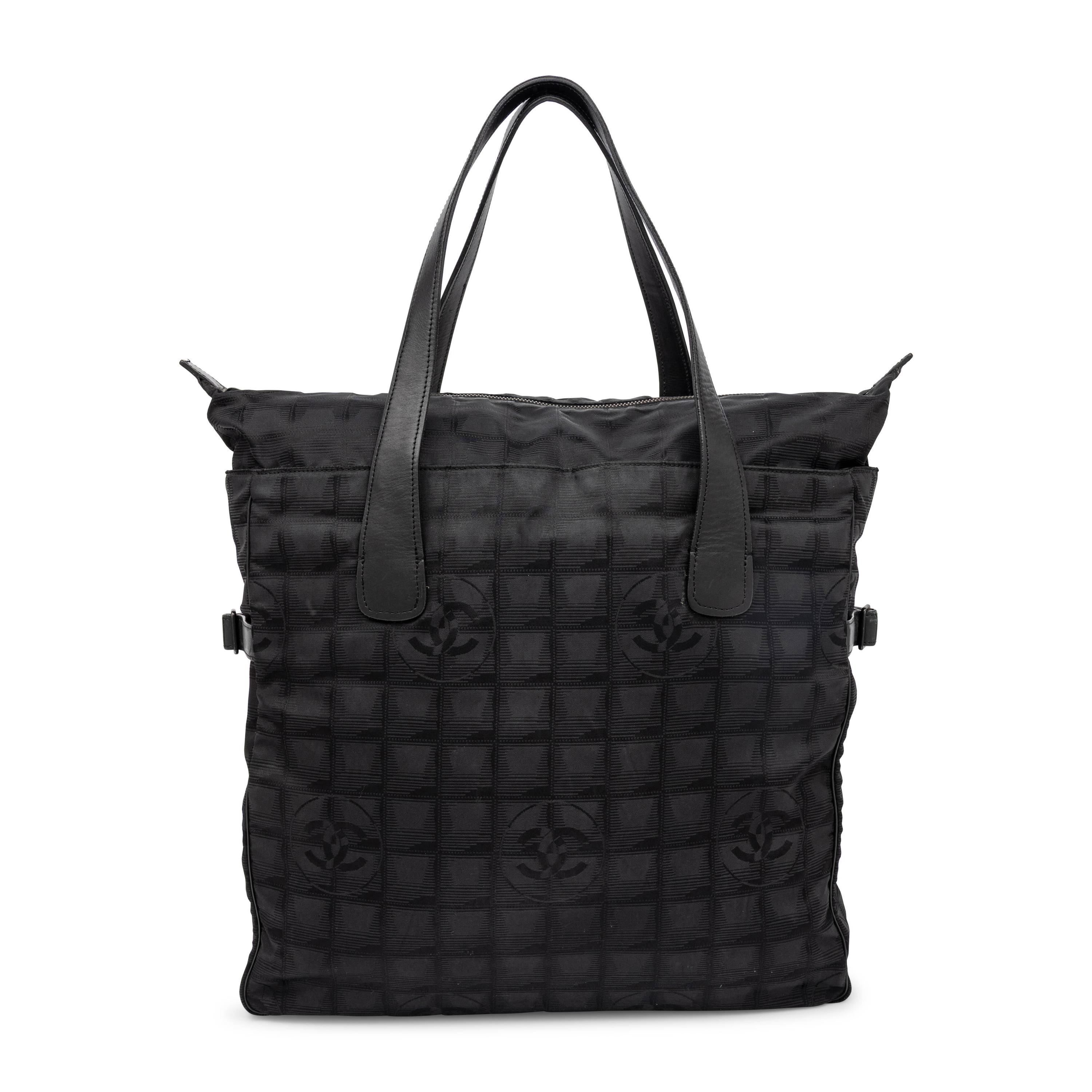 Chanel, Travel Ligne Tote in Black Nylon Jacquard