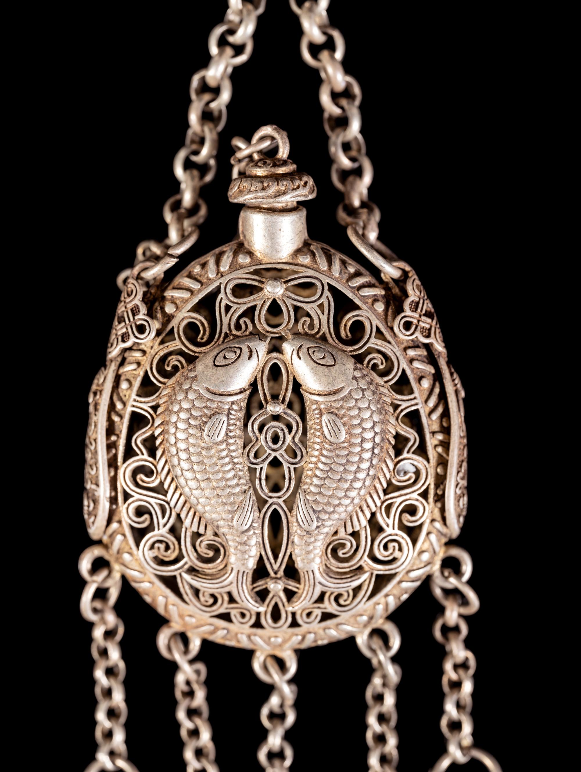 Three Tibetan Silver Snuff Bottles