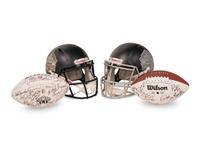 A Collection of Hall of Fame Helmets and Multi Signed Footballs Including Junior Seau, Jack Youngblood and Others