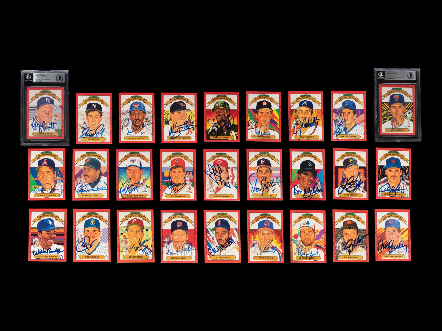 A Group of 27 1990 Donruss Diamond Kings Signed Autograph Baseball Cards,