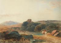 Drover and Cattle in a Landscape with Castle
