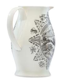 A Liverpool Transfer-Printed Creamware Pitcher with Apollo and Diana