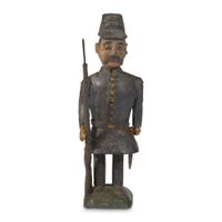 Carved and painted figure of a soldier in the manner of Wilhelm Schimmel (1817-1890) Robert Stauffer, late 20th century