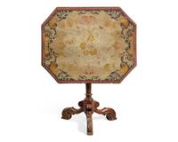 A Victorian Baroque Revival Tilt-Top Table with Needlework Top