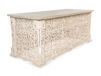 A Victorian White-Painted Cast Iron Marble-Top Radiator Cover
