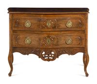 A Louis XV Style Walnut Commode