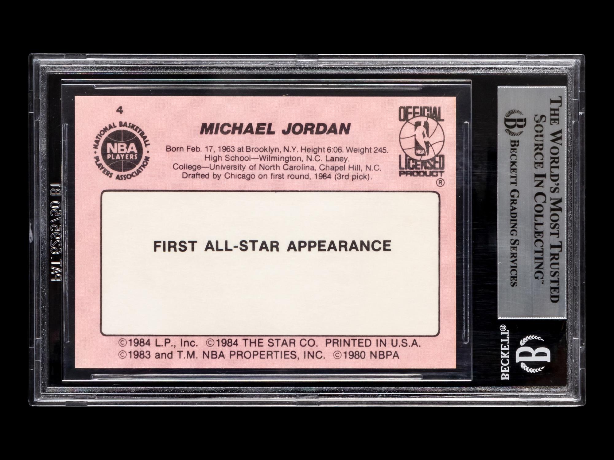 A 1985 Star Crunch N Munch Michael Jordan Rookie Basketball Card (BGS 8.5 NM-MT+)