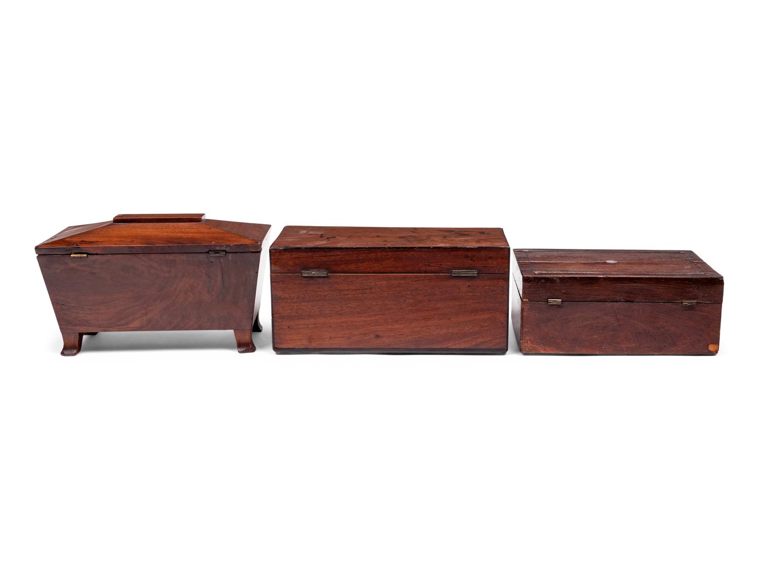 Two George III Mahogany Tea Caddies