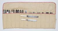 Two Sets of Twelve Silver-plate Knives, J. Russell & Co. and Spaulding & Co., each with mother-of- pearl handles, comprising twelve din