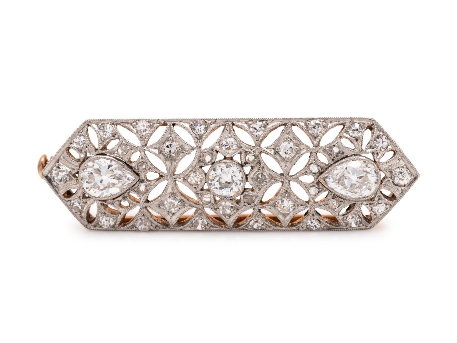 EDWARDIAN, DIAMOND BROOCH