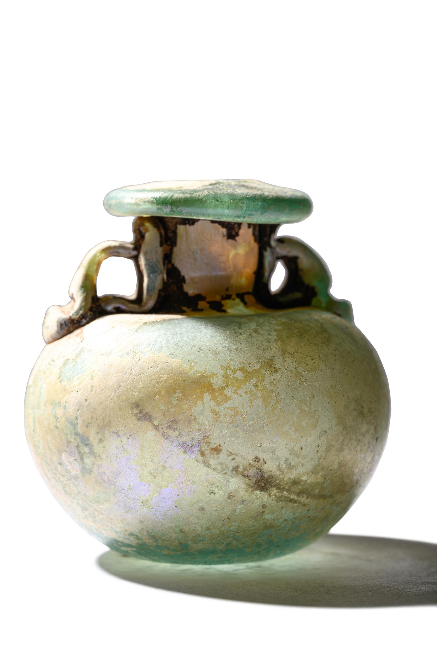 Two Roman Glass Aryballoi