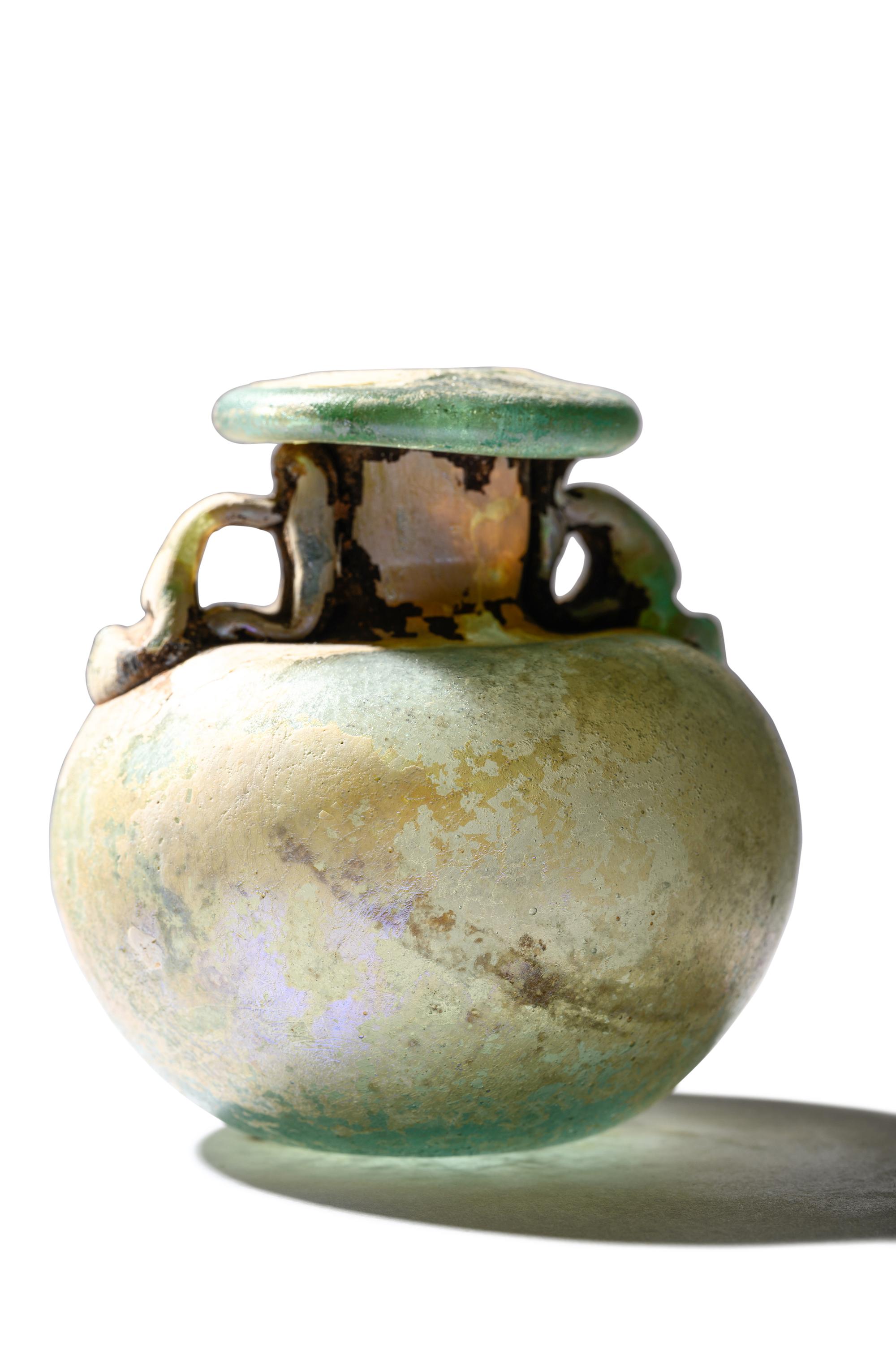 Two Roman Glass Aryballoi