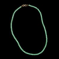 A Chinese Jadeite Bead Necklace 翡翠珠链一條
