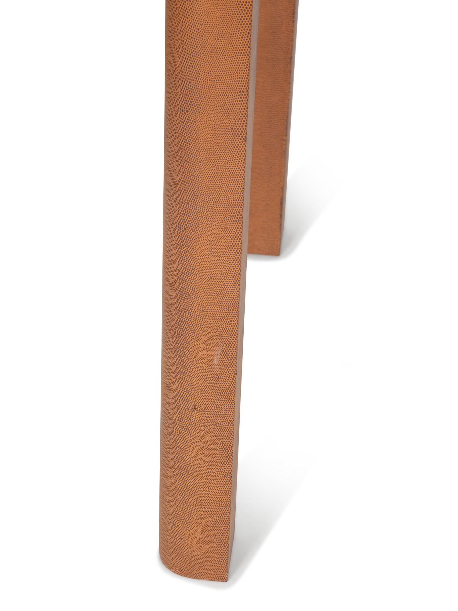 A Karl Springer Style Lizard Skin Wrapped Game Table — 20th Century
