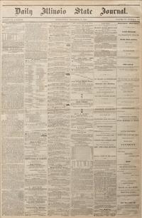 [LINCOLNIANA]. Daily Illinois State Journal . 9 December 1858. With Lincoln & Herndon advertisement.