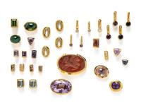 COLLECTION OF BEZEL SET MULTIGEM SLIDES AND SPACERS