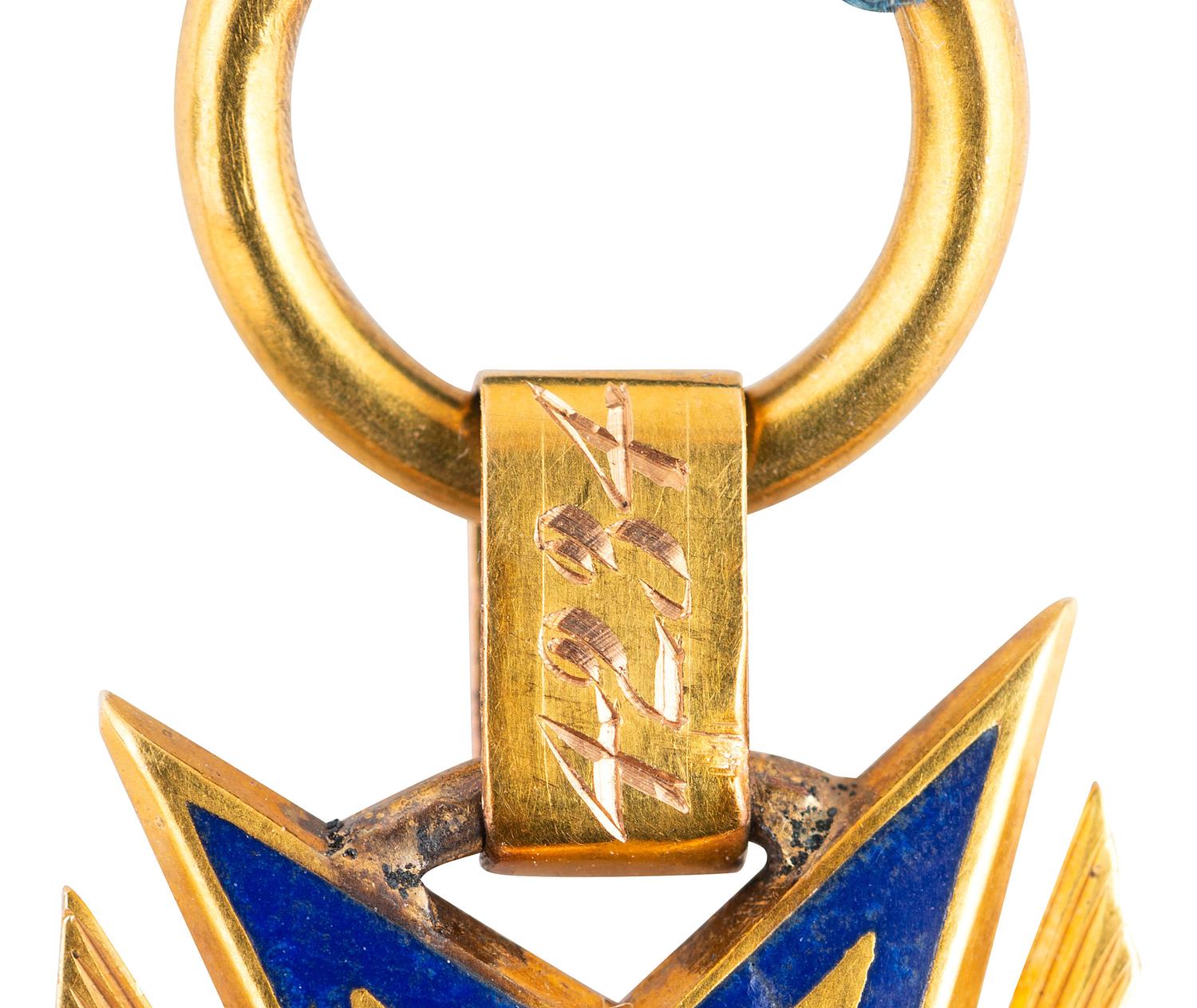 [CIVIL WAR]. MOLLUS badge and button identified to Henry M. Rice. Ex Julian Converse Collection.