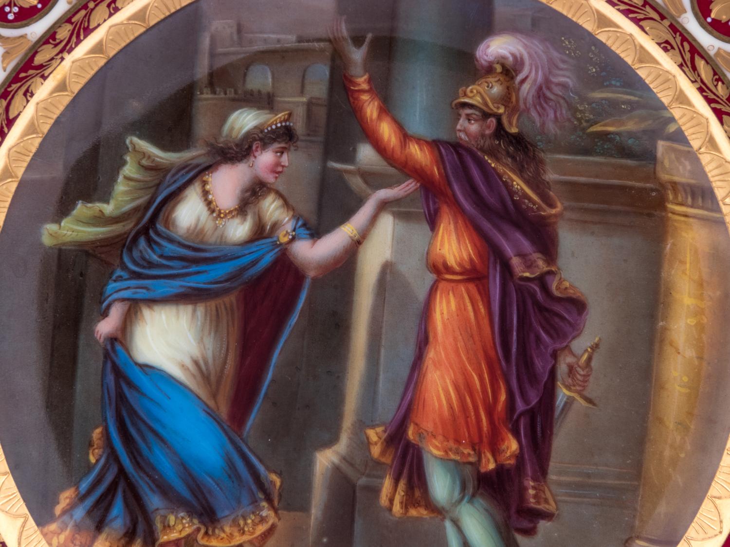 A Vienna Painted and Parcel Gilt Porcelain Cabinet Plate