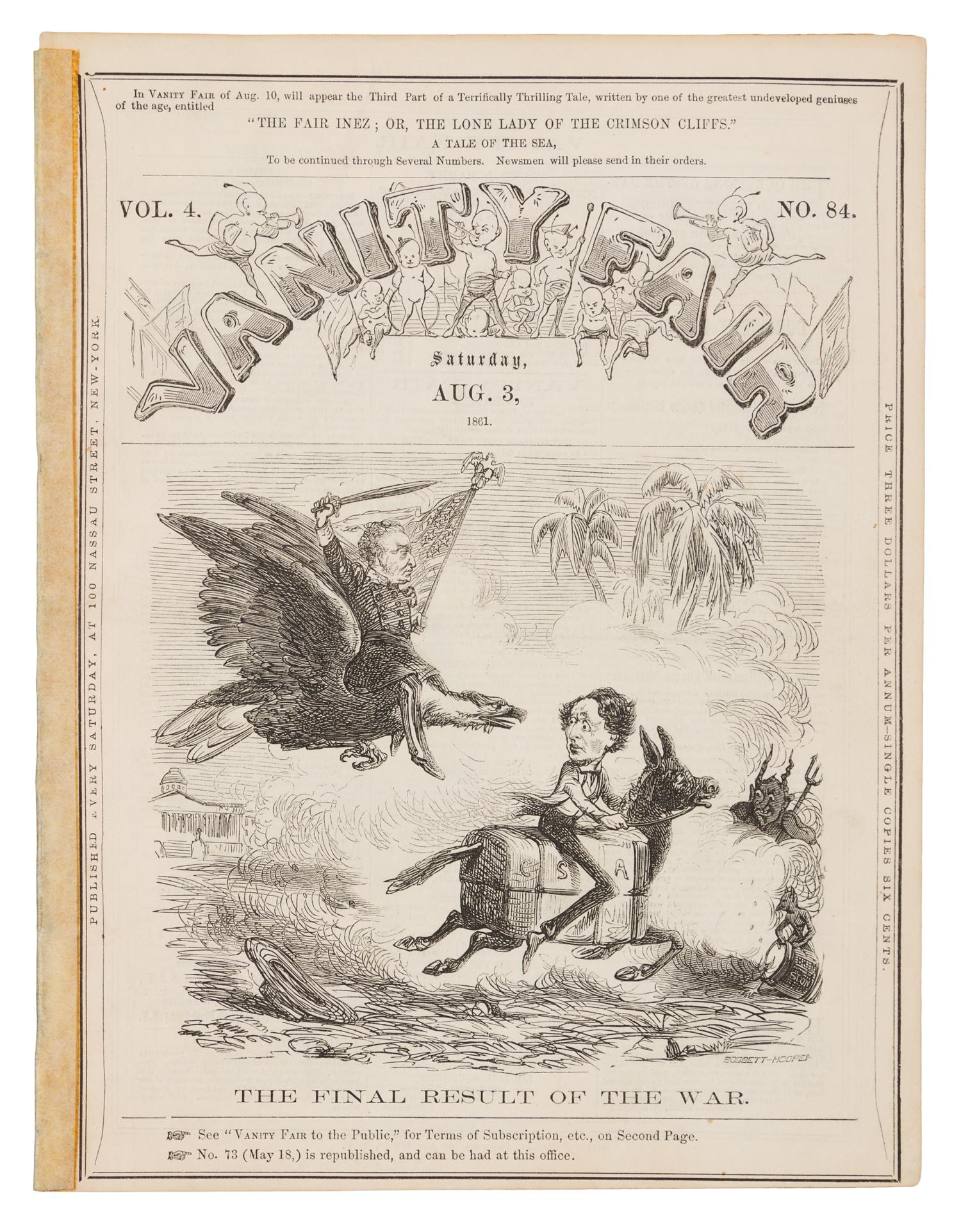 Vanity Fair. Vol. 4, No. 84. New York: Vanity Fair, 3 August 1861.