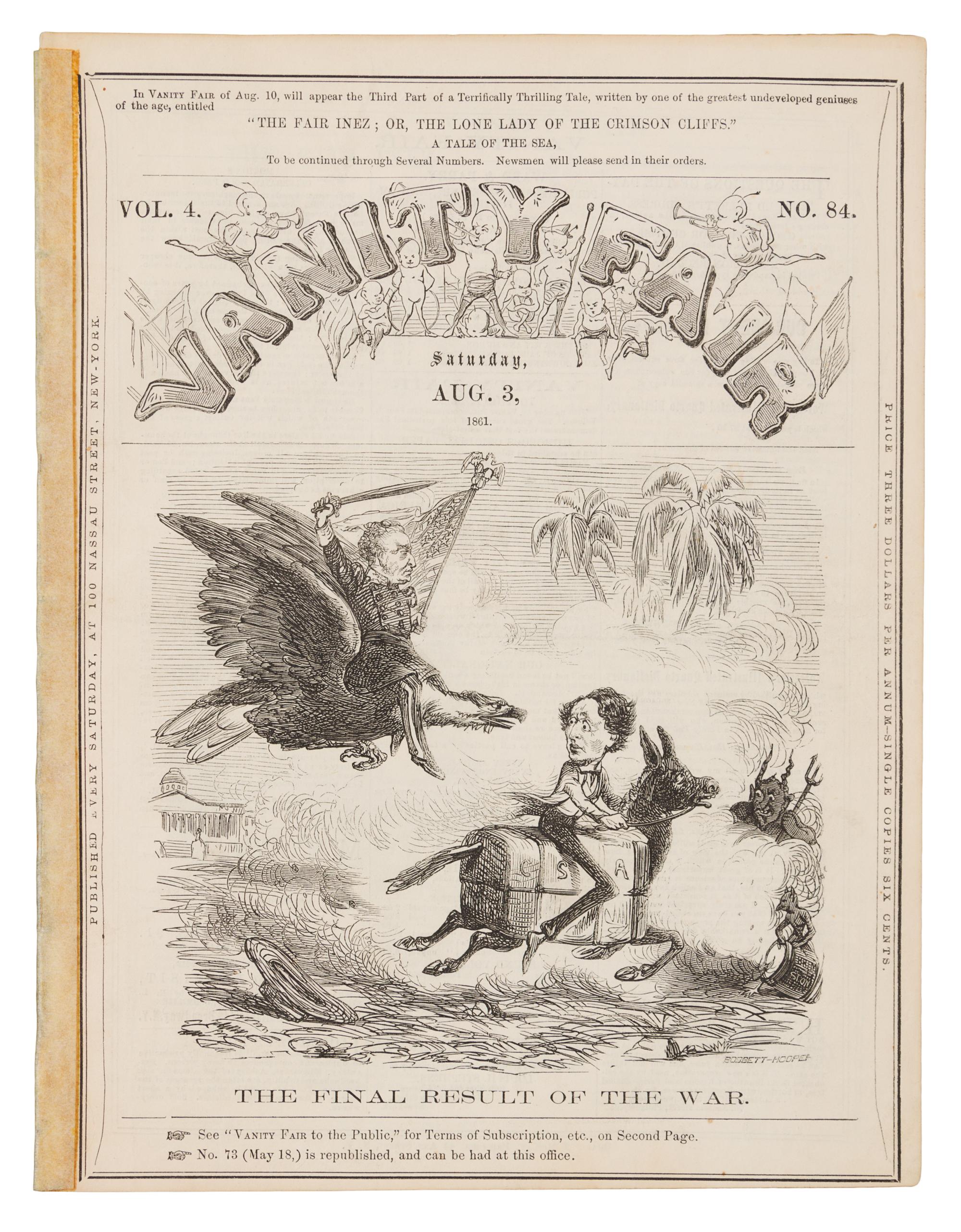 Vanity Fair. Vol. 4, No. 84. New York: Vanity Fair, 3 August 1861.