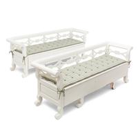 A Pair of Swedish Kökssoffa Painted Pine Storage Benches