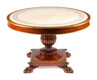 A Louis Philippe Parcel Gilt Mahogany Center Table
