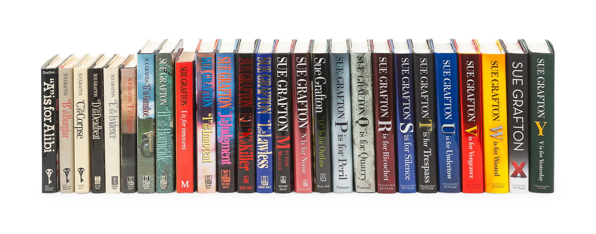 GRAFTON, Sue (1940-2017). A complete run of the Kinsey Millhone Alphabet Series. All FIRST EDITIONS, ALL SIGNED BY GRAFTON. Comprising:
