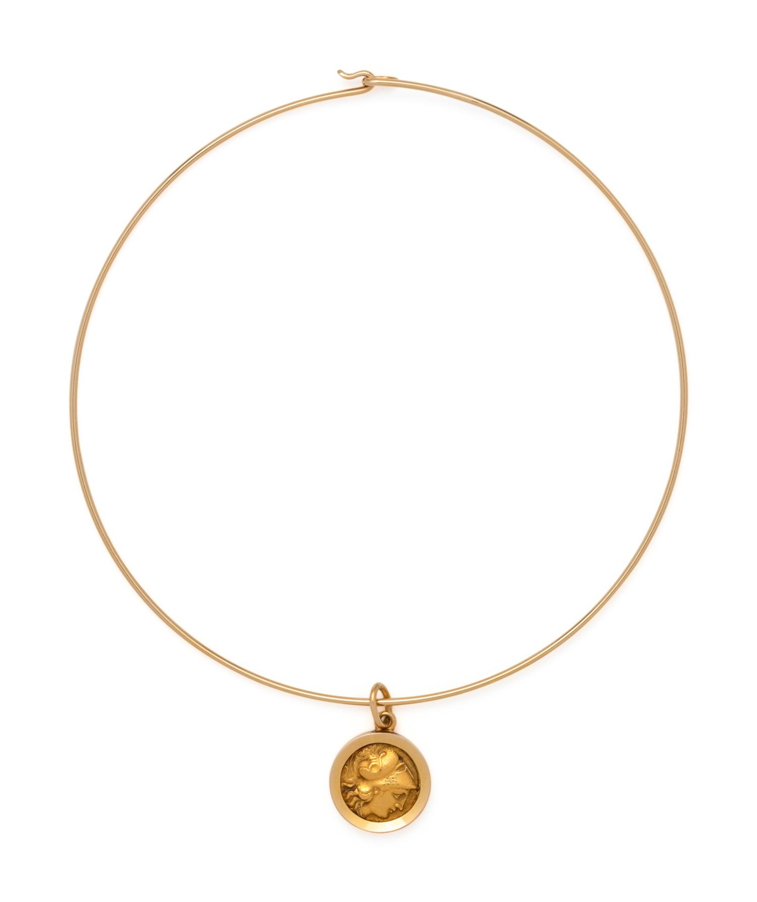 YELLOW GOLD AND COIN COLLAR NECKLACE
