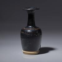 A Chinese Black Glazed Mallet-Form Vase, Song-Yuan Dynasty — 宋-元 黑釉小紙槌瓶