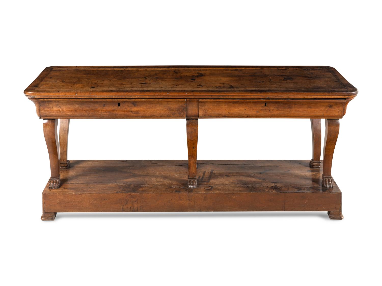 A Continental Walnut Console Table