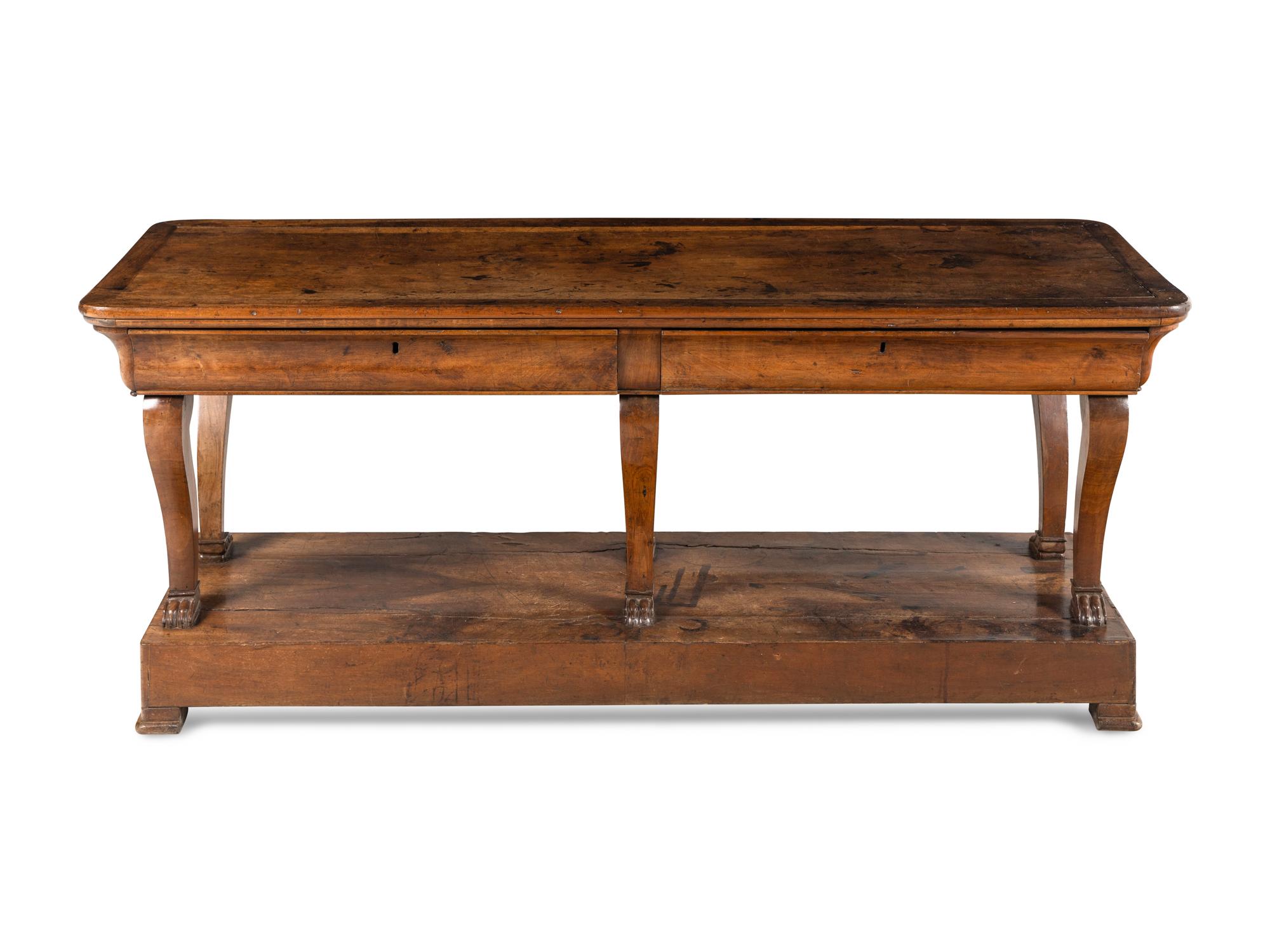 A Continental Walnut Console Table