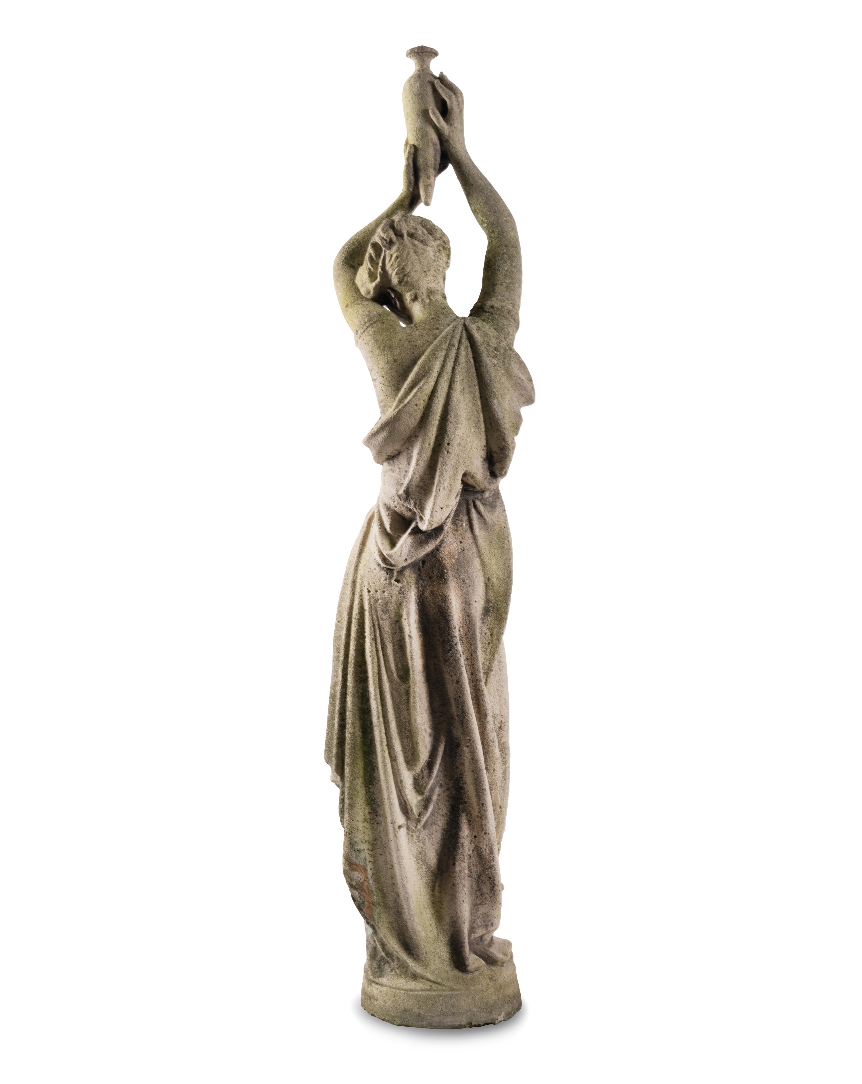A Carved Limestone Garden Figure