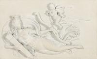 A Carved Lava Panel of Diana and Eros
