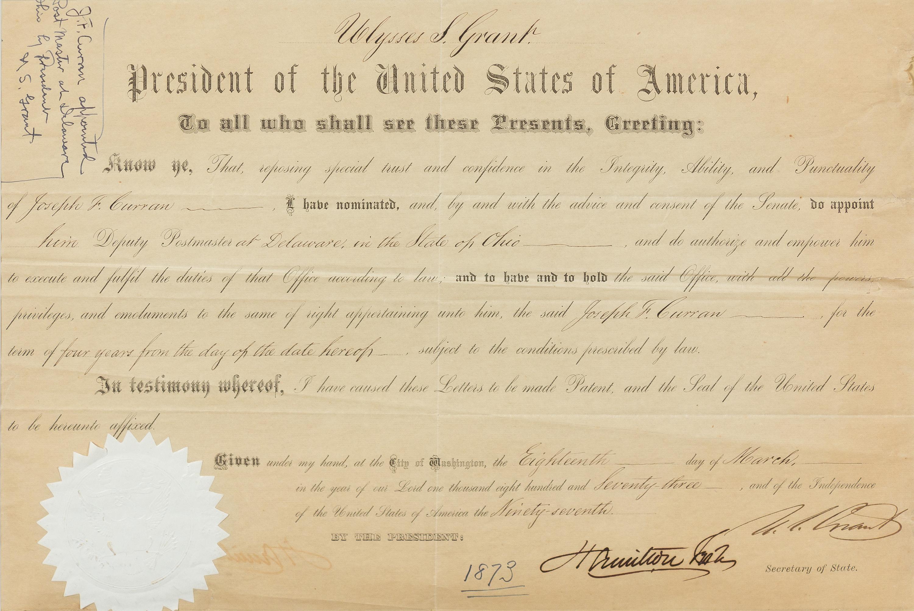 GRANT, Ulysses S. (1822-1885)