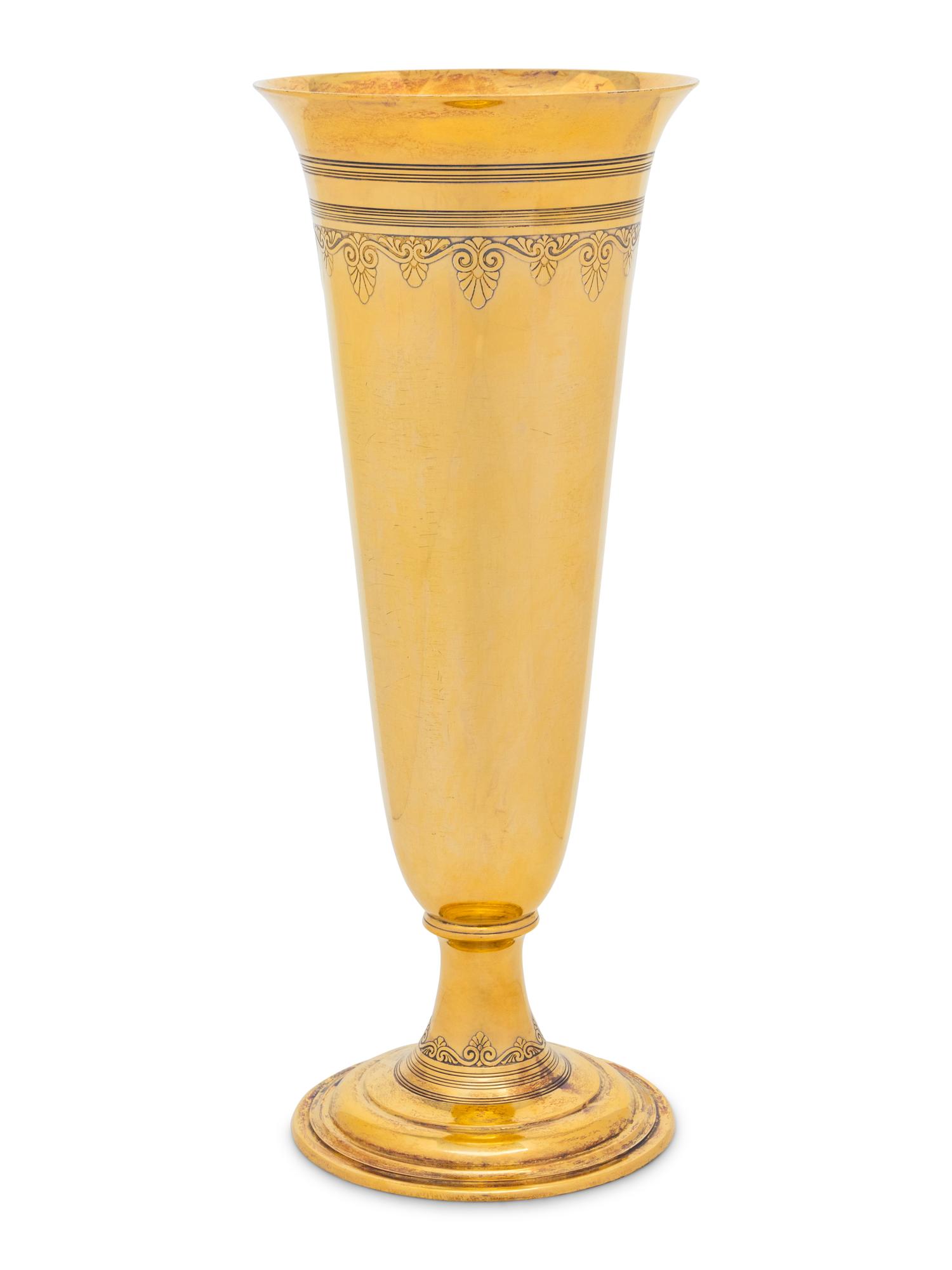 A Tiffany and Co. Silver-Gilt Vase