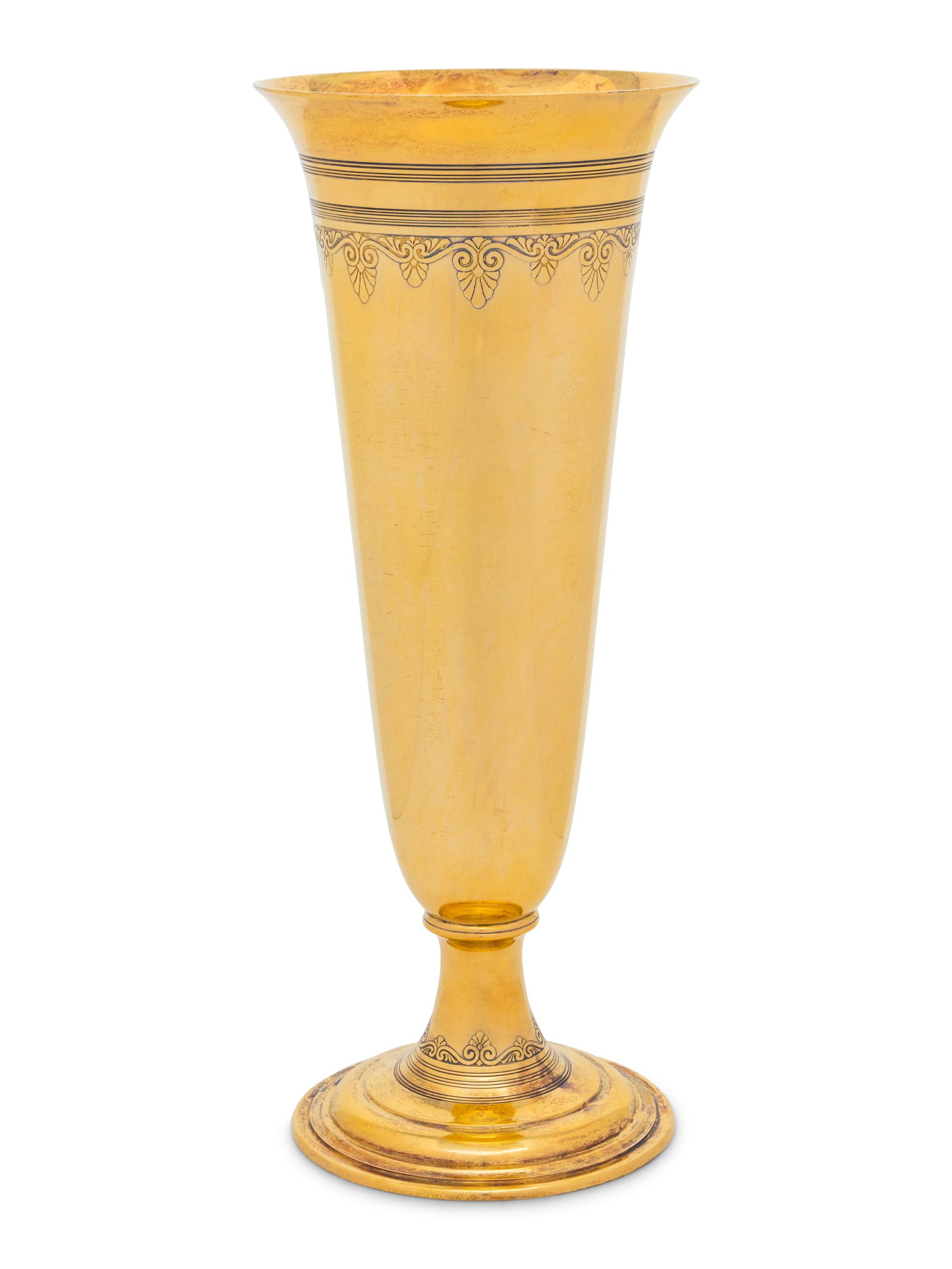 A Tiffany and Co. Silver-Gilt Vase