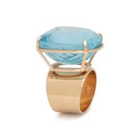 YELLOW GOLD AND AQUAMARINE RING