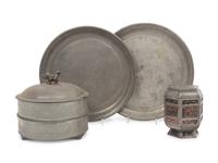 Four Chinese Pewter Articles