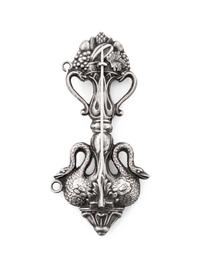 A Continental Garnet-Mounted Silver Needle Case