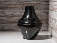 Carved Blackware Pottery Jar