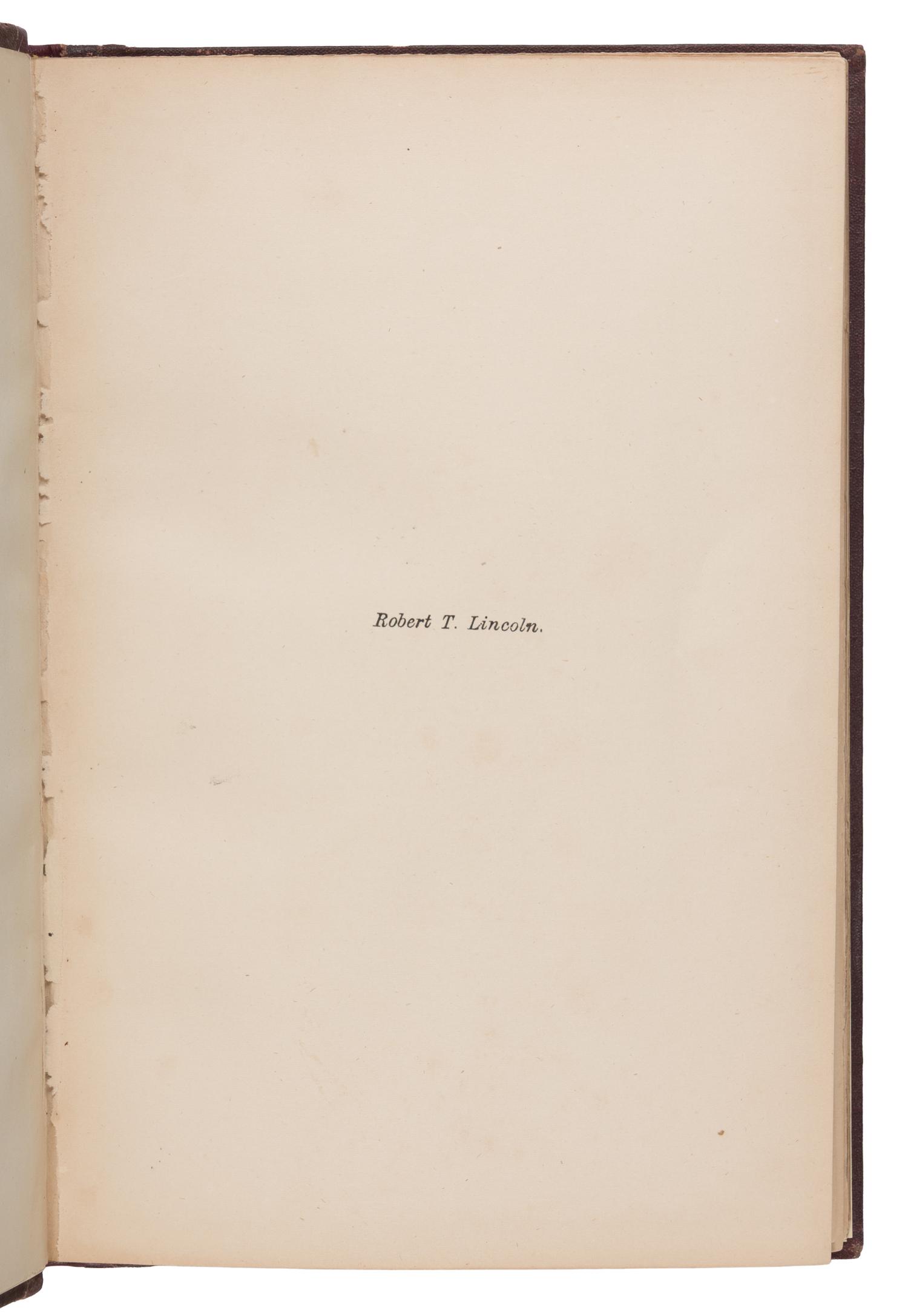 [LINCOLN, Robert Todd (1843-1926), his copies]. A pair of Abraham Lincoln bibliographies from Robert Todd's library, comprising: