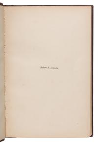 [LINCOLN, Robert Todd (1843-1926), his copies]. A pair of Abraham Lincoln bibliographies from Robert Todd's library, comprising: