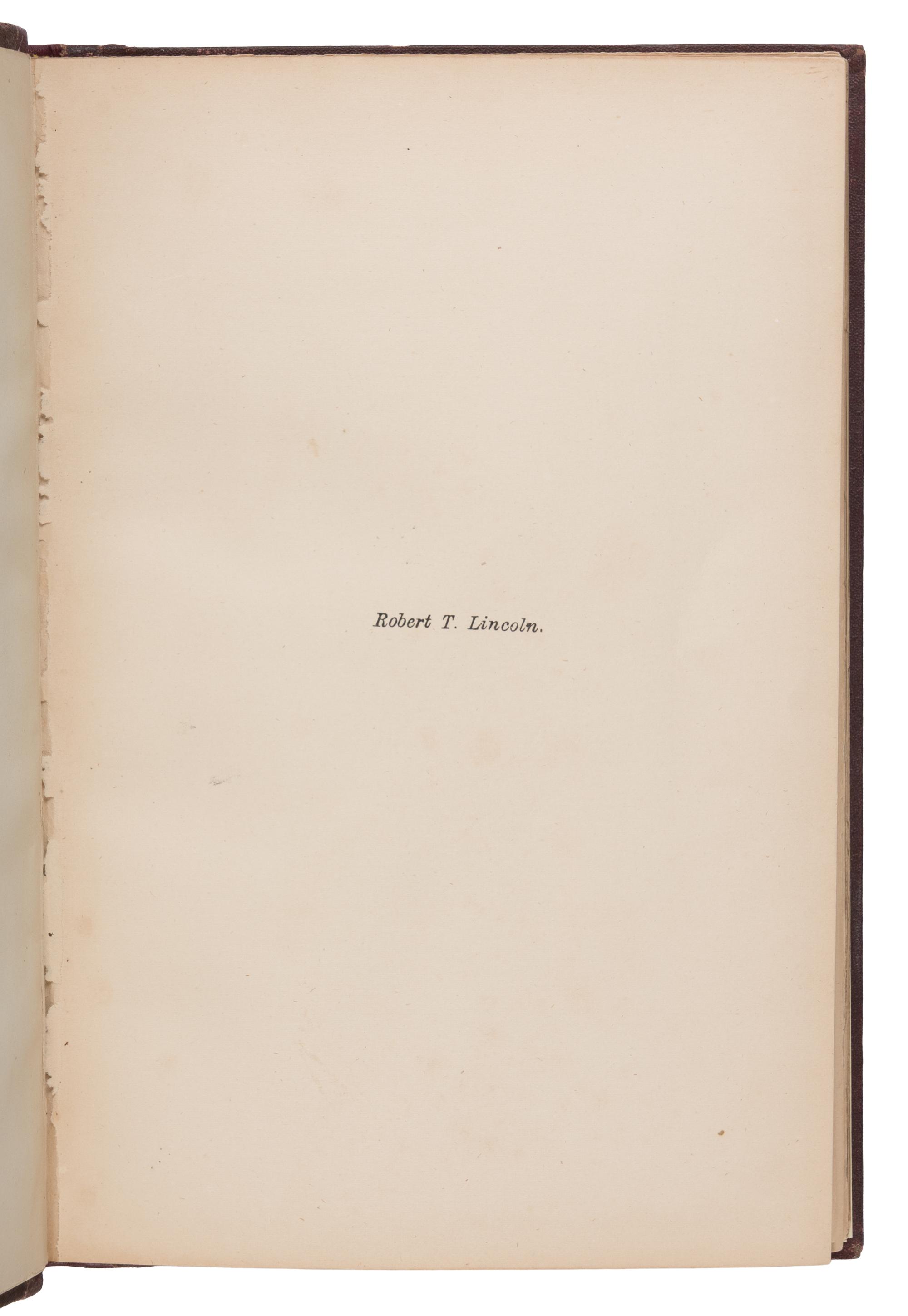 [LINCOLN, Robert Todd (1843-1926), his copies]. A pair of Abraham Lincoln bibliographies from Robert Todd's library, comprising: