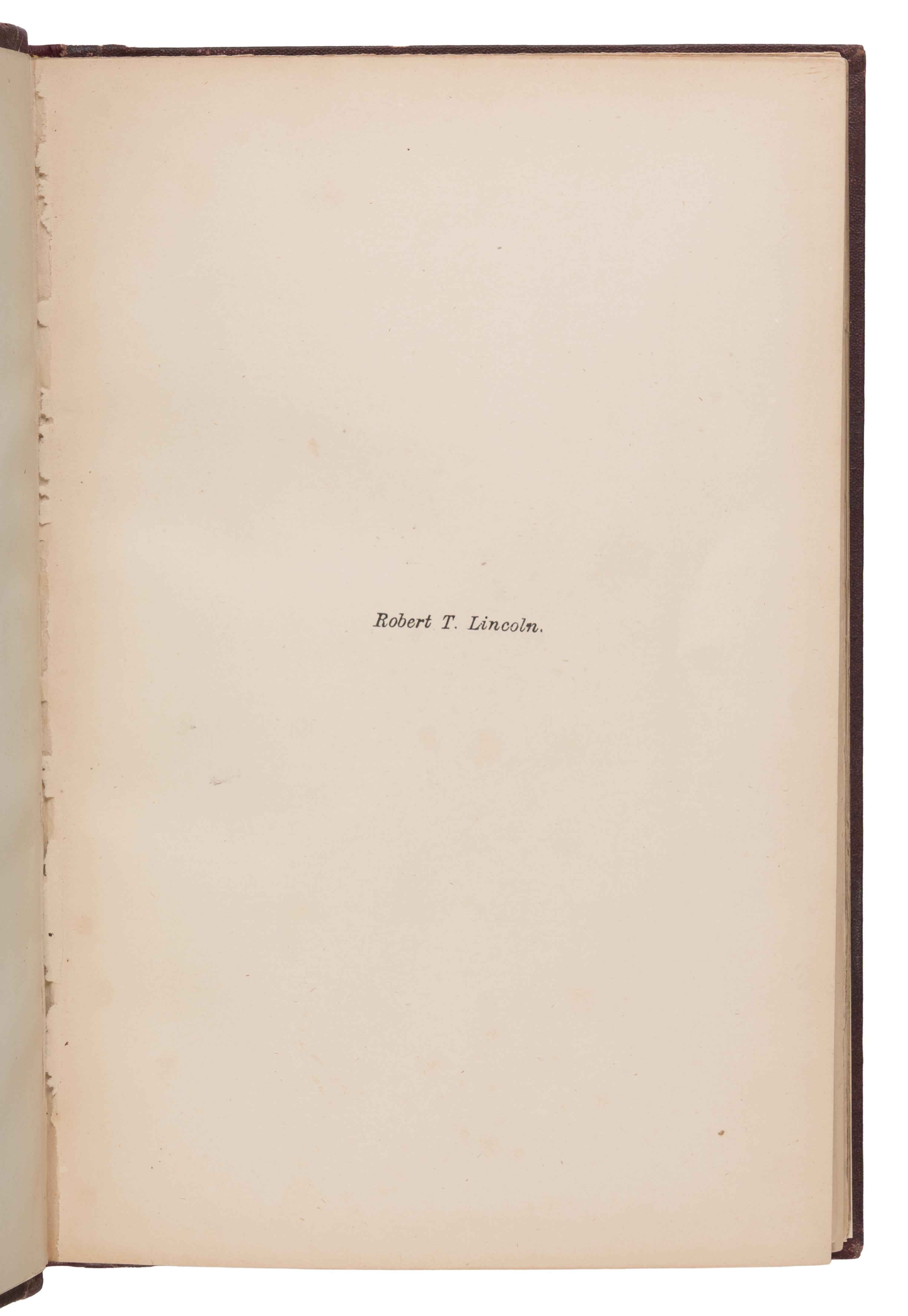 [LINCOLN, Robert Todd (1843-1926), his copies]. A pair of Abraham Lincoln bibliographies from Robert Todd's library, comprising: