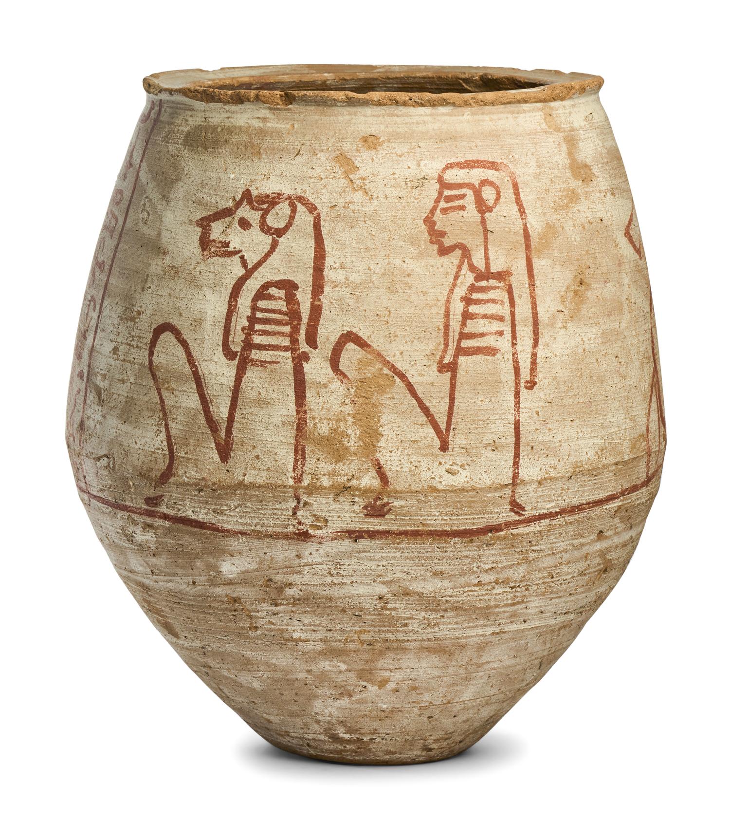An Egyptian-Style Polychrome Canopic Jar